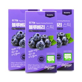Rizzle On Organic Blueberry Sticks 20g x 14 packs x 3 boxes I / 리즐온 유기농 블루베리 스틱 20g x 14포 X 3박스 I