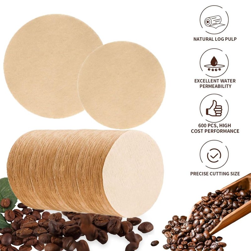 600 PCS Coffee Filters Papers, Unbleached Coffee Filters Papers Compatible