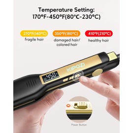 Professional Titanium 1.75Inch Flat Iron Hair Straightener & 2-in-1 Hair Styler with Digital LCD Display, Dual Voltage Instant Heating for Professional Straightening and Curling. (Blue)