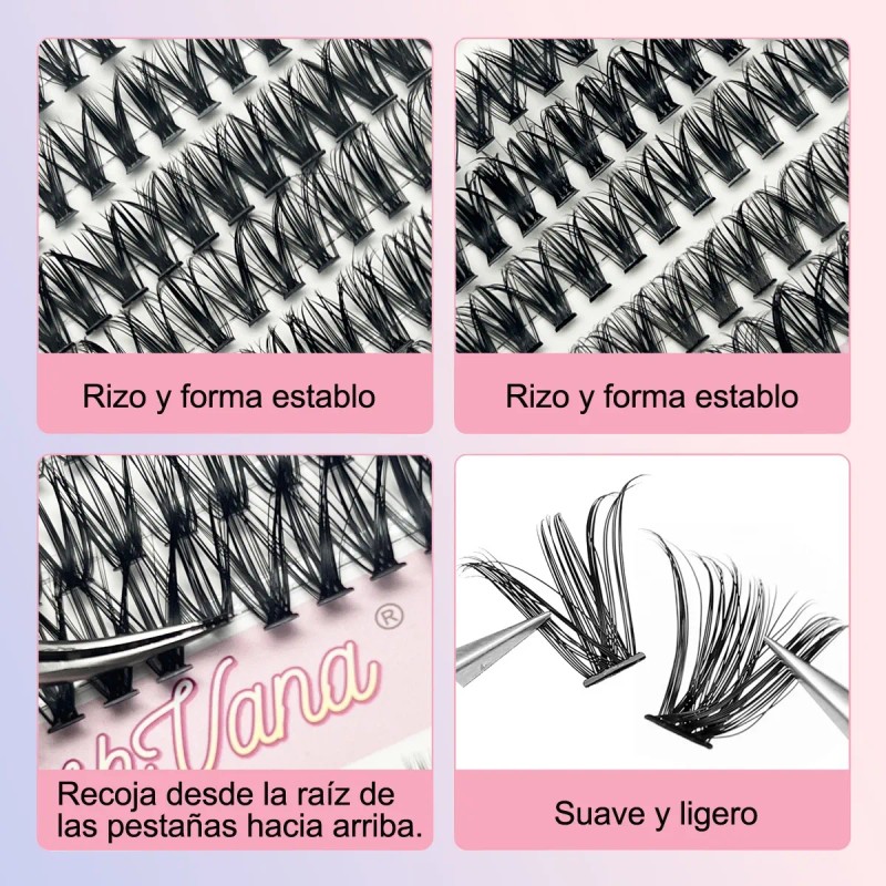 Extensiones Pestañas Diy, Kit De Racimos De Pestañas Mixto