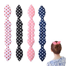 French Twist Bun Hair Maker Cute Rabbit Ear Hair Twister Tool for Women Dot Braiding Tools for Hair Lazy Hair Curler for Quick Hairstyling Easy Bow Makers for Women Girls Twist Hair Pin 4Pcs