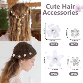 NATOSU Bridal Hair Accessories, 20 Pieces Flower Hair Pins Wedding
