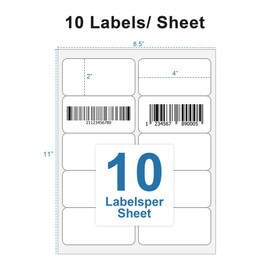 INJINEO 2" x 4" Clear Address Labels, Shipping Labels for Laser Printers, Shipping Address Labels Compatible with 8663, 5663, 6522, 18663, Mailing Labels, Easy to Peel (100 Labels, 10 Sheets)