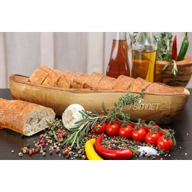 Bread Bowl, Baguette Bowl, Fruit Bowl, Bowl Made from 100% Organic Olive Wood, Unique Production
