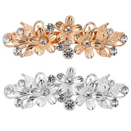 Crystal Bridal Hair Barrettes, Rhinestones Vintage Hair Clips, Sparkly Glitter Austrian Hairgrip Wedding Hair Headwear Accessories for Women Girls (Tpye E)