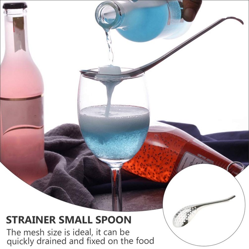 jojofuny 2Pcs Small Slotted Spoons Spherification Spoon Durable Stainless Steel