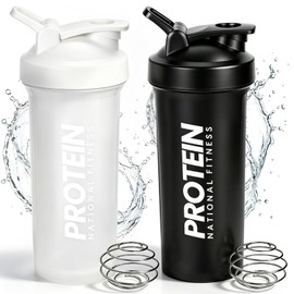 2 Piezas Botella para Proteina de Coctelera, 600ml Vaso para Protena, Blender Bottles Shaker, Botella para Proteina de Coctelera, Para de Suplemento  
