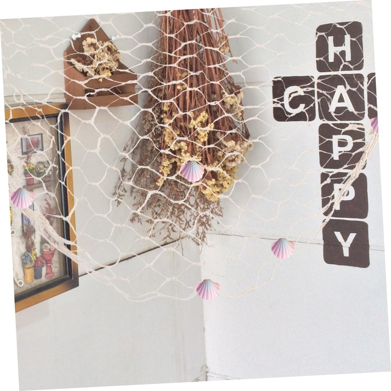 CAXUSD 1 Set Nautical Fishnet Wall Hanging Decor Rustic Beach