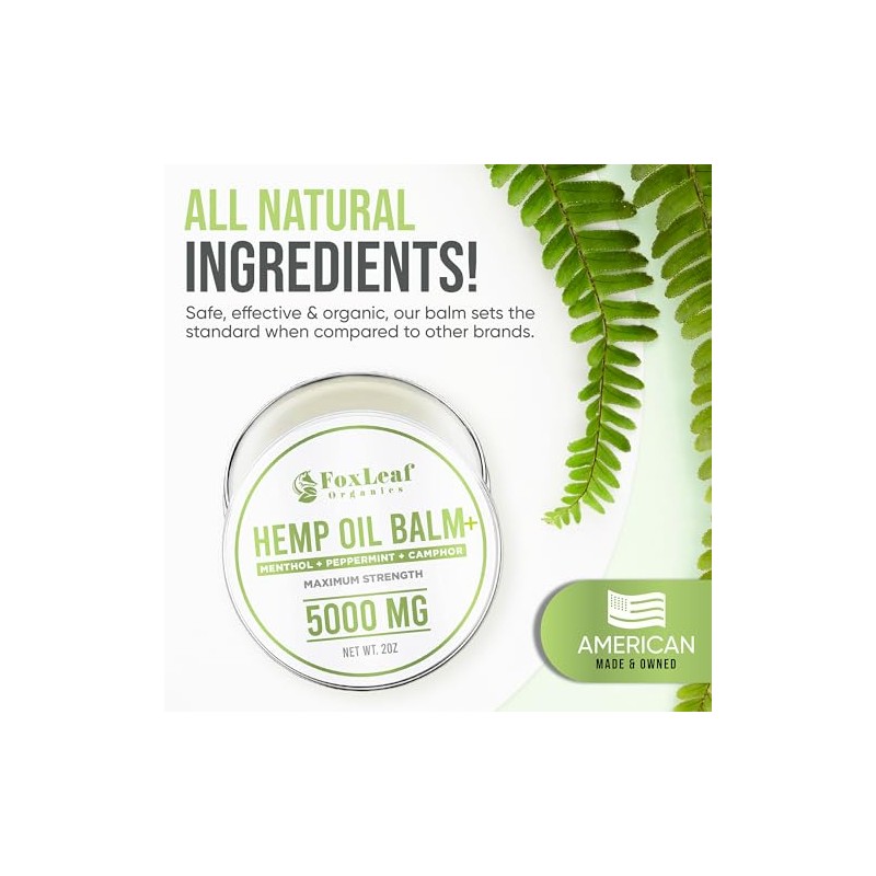Hemp Oil Balm with Arnica, Camphor, Menthol & Peppermint, Herbal
