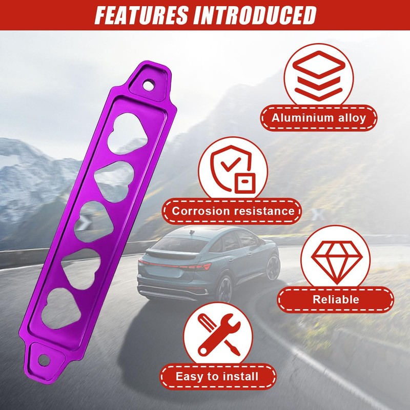 Car Battery Hold Down Bracket Set, Aluminium Alloy Car Battery