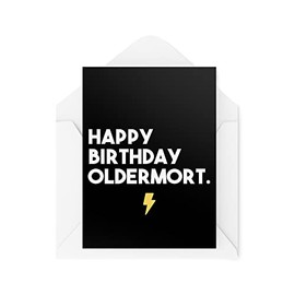 Funny Birthday Cards | Happy Birthday Oldermort Card | Fan Comic Con Teenager For Him Her Banter Movie Wizard | CBH662