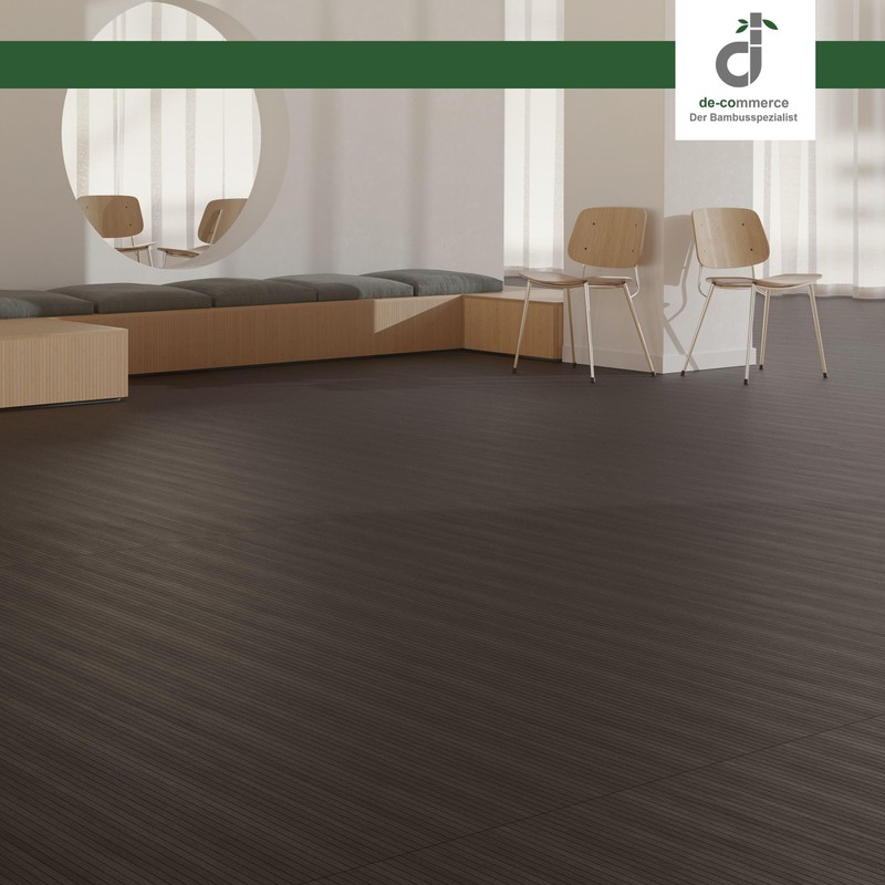DE-COmmerce Flexbamboo finished parquet flooring with non-slip backing, colour: ebony