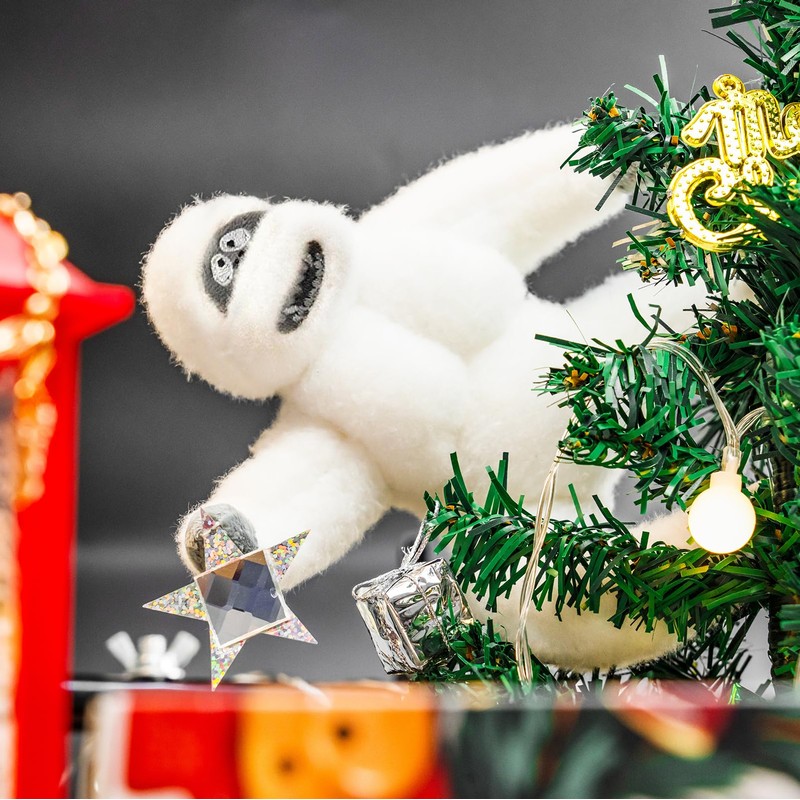 Snowman Christmas Tree Topper, 11 Inch Poseable Handmade Snow Monster