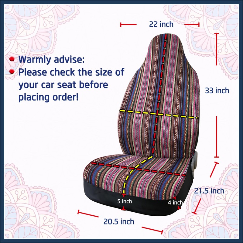 INFINAUTO Universal Multicolor Vivid Baja Bucket Seat Cover for Auto