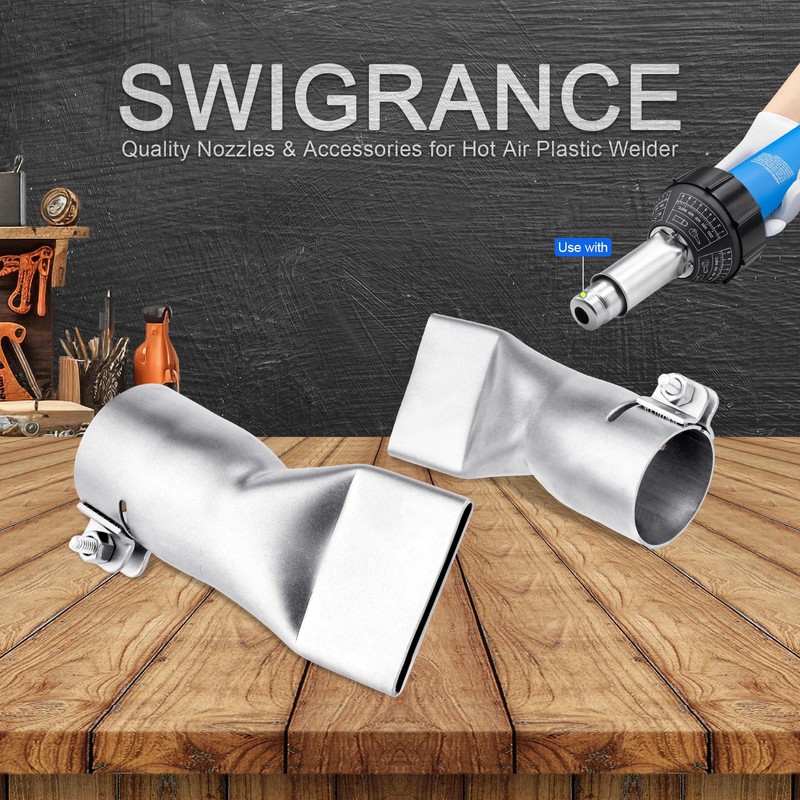 SWIGRANCE Hot Air Welding Nozzles 40mm Mouth Width 2Pcs/Set, Stainless
