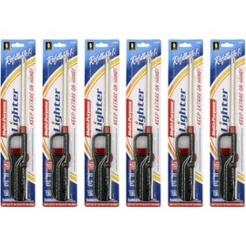 6 Pack BBQ Grill Lighter Refillable Butane Gas Candle Fireplace Kitchen Stove Long