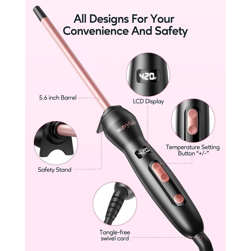 Wavytalk Micro Wave 3/8” Curling Wand:_pink