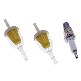 Holdwell Spark Plug and Fuel Filters compatible with Club Car Gas Golf Cart DS Precedent from 1984 to Present 290FE 350FE Kawasaki Engine