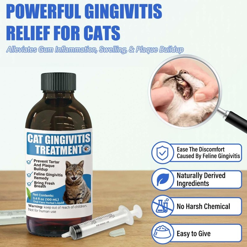 Cat Gingivitis Treatment Liquid 100ml - Cats Dental Care Clean