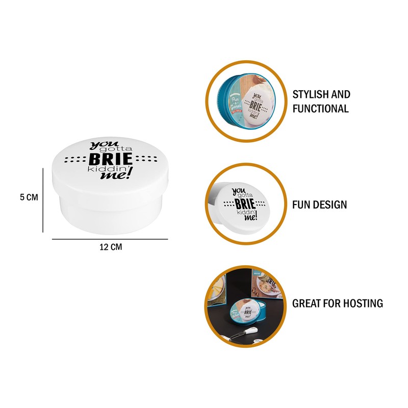 Premier Housewares Pun and Games Cheese Baker, Stoneware, White, 13