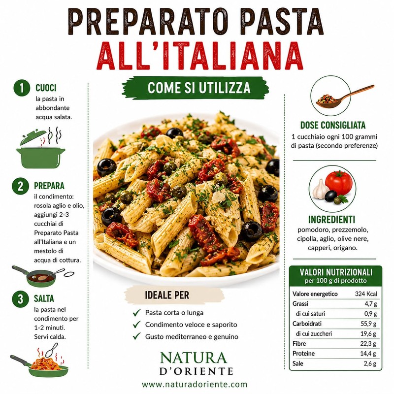 NATURA D'ORIENTE Preparato Pasta all'Italiana Mix Spezie 250g