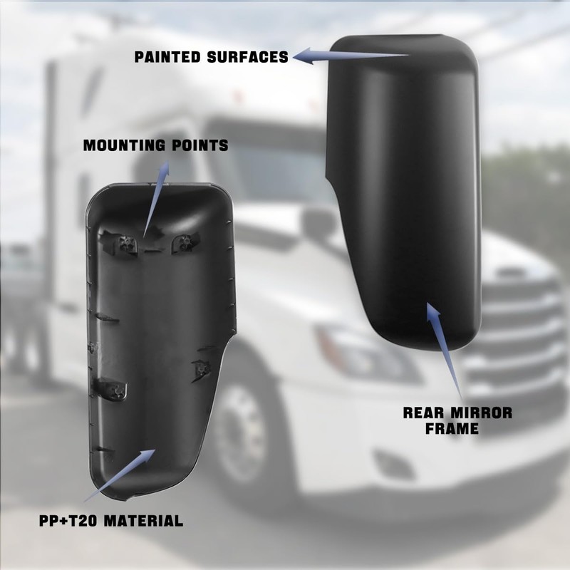 Right of Truck Mirror Covers Black Housing Door Rearview Door