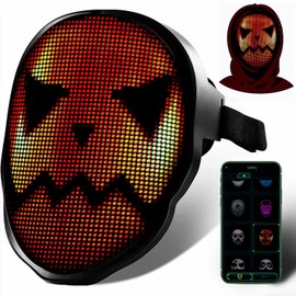 AINSKO LED Mask With Face Transforming-Light Up programmable mask,cool led mask,LED light up screen mask,led mad mask,Party Costumes Cosplay
