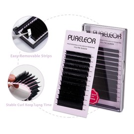 Easy Fan Lashes 0.10 C Curl Single Tray 9mm 2D-20D Volume Eyelash Extensions Easy Fanning Russian Lashes Individual Lash Extension（0.10C-9mm)