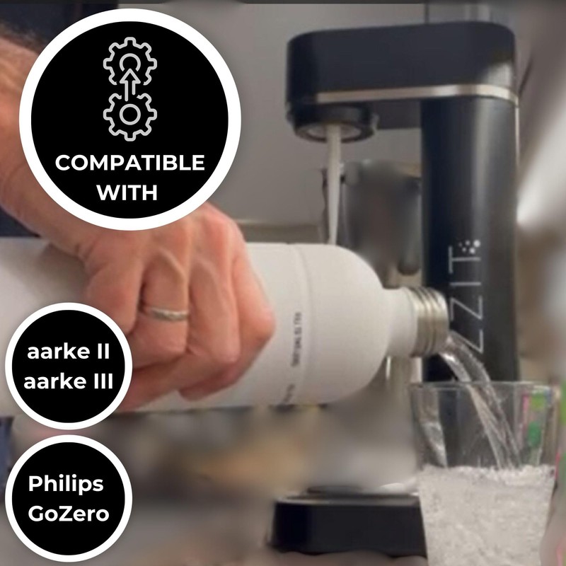 FIZZIT Black Stainless Steel Carbonation Bottle | Compatible with Some