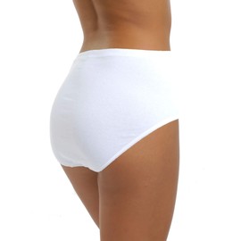 LisaModa Women's Waist Briefs Pack of 6 Seamless Stretch Cotton, White