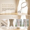 Elovara 2 Pack Cotton Rope Tie Backs, Flower Buckle Drill