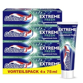 Odol-med3 Extreme Fresh Toothpaste, Strong Fresh, Respiratory Protection, Caries Prophylaxis, Daily Toothpaste, Whiter Teeth, 75 ml