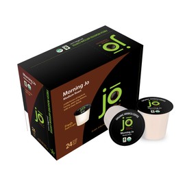 MORNING JO: 96 Cup Case, Medium Roast Organic Coffee for Keurig K-Cup Compatible Brewers, Fresh Seal Single Serve, Velvety Sweet Breakfast Blend, Fair Trade Kosher, Gluten Free Buy in Bulk Jo Coffee®