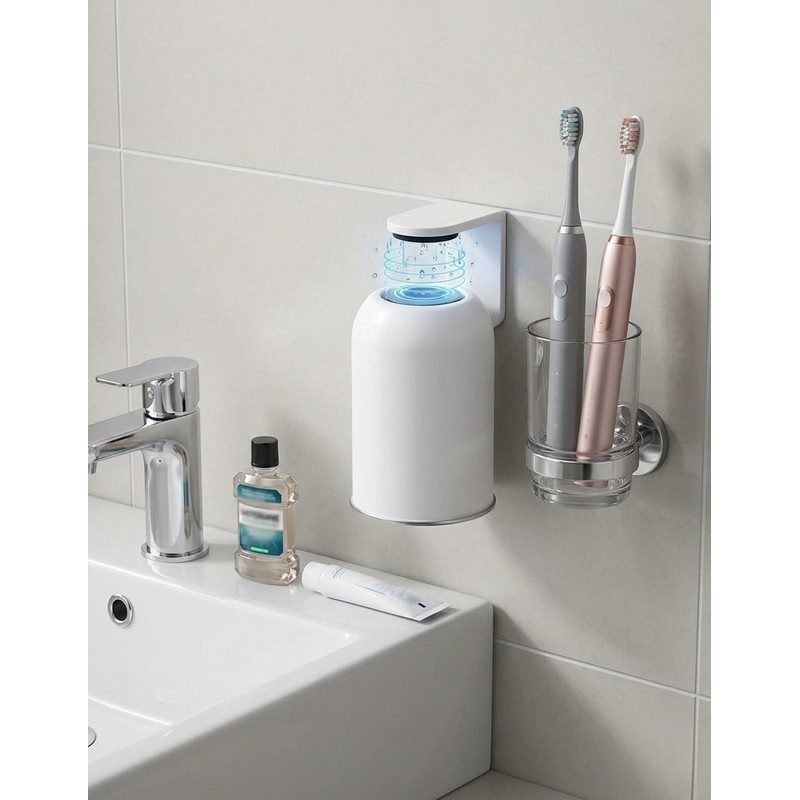 Magnetic Mouthwash Cup for Tooth Brushing – Wall-Mounted Stainless Steel