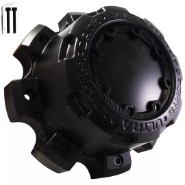 Ultra Motorsports 8 Lug Matte Black Wheel Center Hub Cap 89-9880B (1 CAP) + BOLT