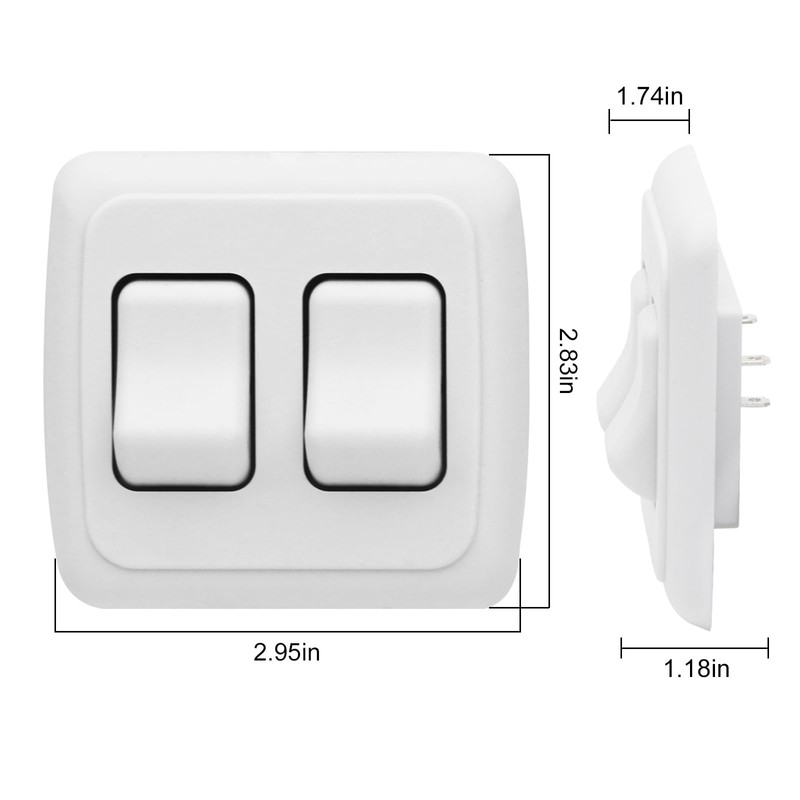 CCTP Double SPST On-Off Switch with Bezel, 12V Light Switch