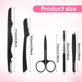 Eyebrow Razor, 5-in-1 Eyebrow Kit, Eyebrows Trimmers Set for Women and Men Eyebrows Grooming (Including Brow Razors, Tweezers, Scissors, Trimmer, Comb)