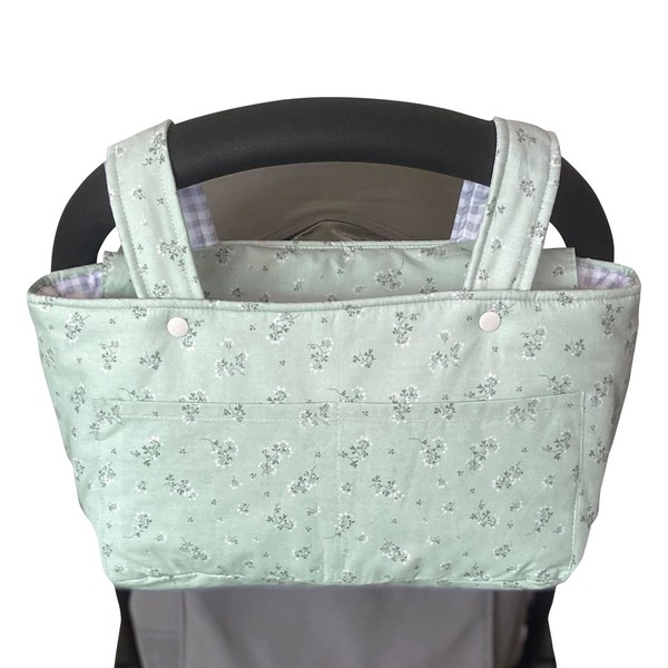 molis & co. Maternity Bag for Baby Carriage, Organizer Bag for Baby Stroller. Reversible Design. 100% Cotton Fabric.
