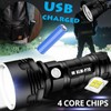 Unbranded 1200000LM LED Flashlight Tactical Light Super Bright Torch USB