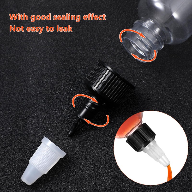 Luxshiny Mini Squeeze Bottle10PCS Sauce Bottle with Pointed Tip Clear