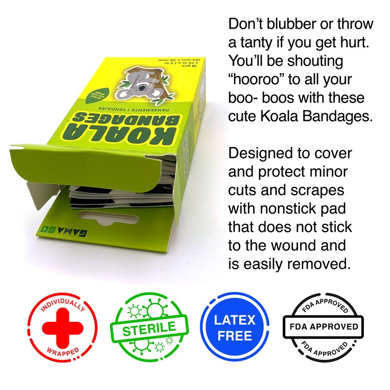 GAMAGO Koala Bandages for Kids & Kidults - Set of