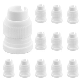 Unlorspy 12Pcs White Piping Bag Couplers, Small Pipe Tip Coupler, Plastic Standard Couplers for Icing Nozzles (32 x 23mm/1.26 x 0.9 Inch)