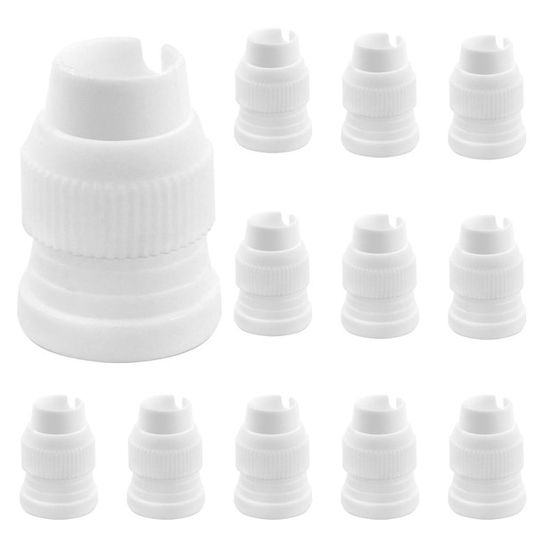 Unlorspy 12Pcs White Piping Bag Couplers, Small Pipe Tip Coupler,