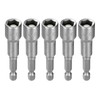 HARFINGTON 5pcs Hex Nut Driver Drills Bit 3/8" 6-Point Socket