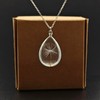 Dandelion Make a Wish Real Flower Waterdrop Glass Teardrop Pendant