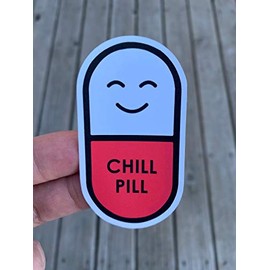 Chill Pill Sticker, Laptop Sticker, Water Bottle Sticker, Phone Sticker, Window Sticker, Relax Sticker, Funny Sticker, Chill Out Sticker