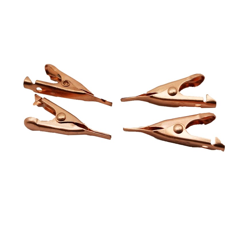 Smooth Toothless Alligator Clips Solid Copper - 4 Pack -