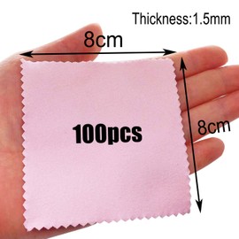 Luckkyme Jewelry Cleaning Cloth, Luckkyme 100 Pieces Polishing Cloth for Sterling Silver Gold Platinum Watches Glasses and More