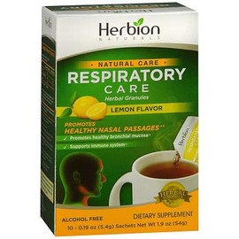 Herbion Naturals Natural Care Respiratory Care Herbal Granules Dietary Supplement Lemon Flavor - 10 pk, Pack of 6
