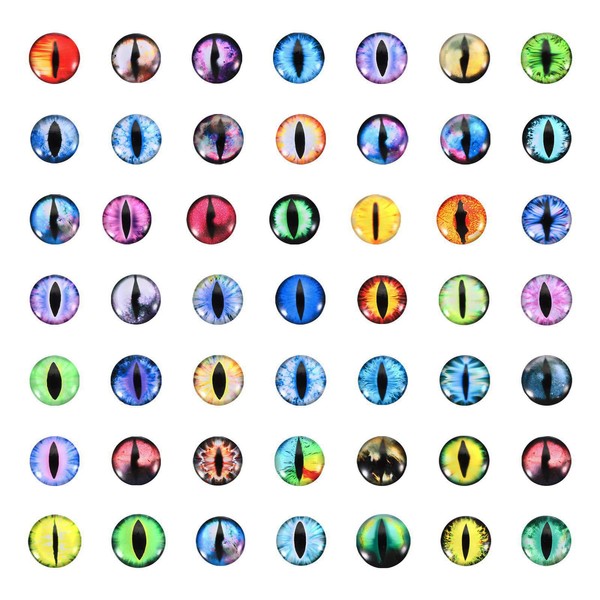 PATIKIL 10mm Dragon Eyes, 100 Pcs Round Glass Eyes Animals